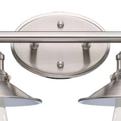 Glenhurst 4-Light Brushed Nickel Industrial Farmhouse Bathroom Vanity Light Fixture with Metal Shades by Hampton Bay -Hampton Bay Sales brushed nickel hampton bay vanity lighting 20514 bn 44 1000