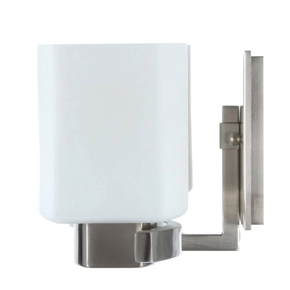 Aldridge 3-Light Brushed Nickel Vanity Light with Etched White Glass Shades by Hampton Bay 7 Aldridge 3-Light Brushed Nickel Vanity Light with Etched White Glass Shades by Hampton Bay - Image 7