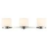 Aldridge 3-Light Brushed Nickel Vanity Light with Etched White Glass Shades by Hampton Bay