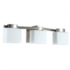 Aldridge 3-Light Brushed Nickel Vanity Light with Etched White Glass Shades by Hampton Bay 14 Aldridge 3-Light Brushed Nickel Vanity Light with Etched White Glass Shades by Hampton Bay -Hampton Bay Sales brushed nickel hampton bay vanity lighting 25090 66 1000