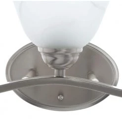 Andenne 3-Light 26.3 in. Transitional Brushed Nickel Bathroom Vanity Light with Bell Shaped Marbleized Glass Shades by Hampton Bay -Hampton Bay Sales brushed nickel hampton bay vanity lighting 2827 bn 1f 1000