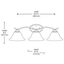 Andenne 3-Light 26.3 in. Transitional Brushed Nickel Bathroom Vanity Light with Bell Shaped Marbleized Glass Shades by Hampton Bay -Hampton Bay Sales brushed nickel hampton bay vanity lighting 2827 bn 77 1000