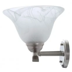 Andenne 3-Light 26.3 in. Transitional Brushed Nickel Bathroom Vanity Light with Bell Shaped Marbleized Glass Shades by Hampton Bay -Hampton Bay Sales brushed nickel hampton bay vanity lighting 2827 bn fa 1000