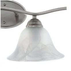 Andenne 4-Light Brushed Nickel Bathroom Vanity Light with Bell Shaped Marbleized Glass Shades by Hampton Bay 24 Andenne 4-Light Brushed Nickel Bathroom Vanity Light with Bell Shaped Marbleized Glass Shades by Hampton Bay -Hampton Bay Sales brushed nickel hampton bay vanity lighting 2828 bn 1f 1000