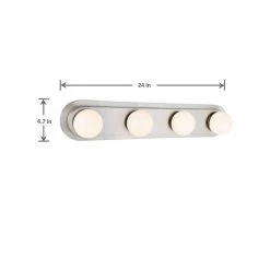 Midford 160-Watt Equivalent 4-Light Brushed Nickel Integrated LED Hollywood Vanity Light by Hampton Bay -Hampton Bay Sales brushed nickel hampton bay vanity lighting 5900 sn a0 1000