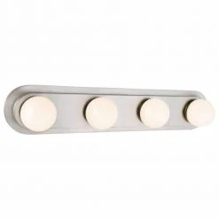 Midford 24 in. 4-Light Brushed Nickel LED Vanity Light Bar with Frosted Shade by Hampton Bay
