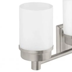 Cade 4-Light Brushed Nickel Bathroom Vanity Light Fixture with Frosted Glass Shades by Hampton Bay -Hampton Bay Sales brushed nickel hampton bay vanity lighting 70334 bn 1d 1000