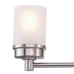 Cade 4-Light Brushed Nickel Bathroom Vanity Light Fixture with Frosted Glass Shades by Hampton Bay -Hampton Bay Sales brushed nickel hampton bay vanity lighting 70334 bn 1f 1000