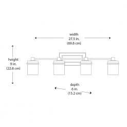 Cade 4-Light Brushed Nickel Bathroom Vanity Light Fixture with Frosted Glass Shades by Hampton Bay -Hampton Bay Sales brushed nickel hampton bay vanity lighting 70334 bn 40 1000