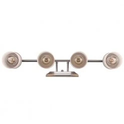 Cade 4-Light Brushed Nickel Bathroom Vanity Light Fixture with Frosted Glass Shades by Hampton Bay -Hampton Bay Sales brushed nickel hampton bay vanity lighting 70334 bn 44 1000