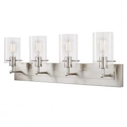Regan 29.13 in. 4-Light Brushed Nickel Bathroom Vanity Light with Clear Glass Shades by Hampton Bay -Hampton Bay Sales brushed nickel hampton bay vanity lighting ds19074 76 1000