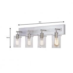 Regan 29.13 in. 4-Light Brushed Nickel Bathroom Vanity Light with Clear Glass Shades by Hampton Bay -Hampton Bay Sales brushed nickel hampton bay vanity lighting ds19074 c3 1000