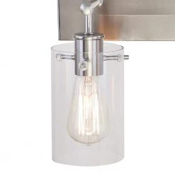 Regan 12.75 in. 2-Light Brushed Nickel Vanity Light with Clear Glass Shades by Hampton Bay 15 Regan 12.75 in. 2-Light Brushed Nickel Vanity Light with Clear Glass Shades by Hampton Bay -Hampton Bay Sales brushed nickel hampton bay vanity lighting ds19076 1d 1000