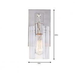 Regan 4.5 in. 1-Light Brushed Nickel Wall Bath Light with Clear Glass Shade by Hampton Bay -Hampton Bay Sales brushed nickel hampton bay vanity lighting ds19078 77 1000