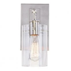 Regan 4.5 in. 1-Light Brushed Nickel Wall Bath Light with Clear Glass Shade by Hampton Bay -Hampton Bay Sales brushed nickel hampton bay vanity lighting ds19078 c3 1000