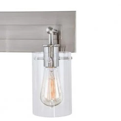 Regan 21 in. 3-Light Brushed Nickel Bathroom Vanity Light with Clear Glass Shades by Hampton Bay -Hampton Bay Sales brushed nickel hampton bay vanity lighting ds19268 1d 1000