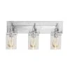 Regan 21 in. 3-Light Brushed Nickel Bathroom Vanity Light with Clear Glass Shades by Hampton Bay