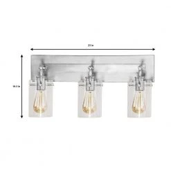Regan 21 in. 3-Light Brushed Nickel Bathroom Vanity Light with Clear Glass Shades by Hampton Bay -Hampton Bay Sales brushed nickel hampton bay vanity lighting ds19268 a0 1000