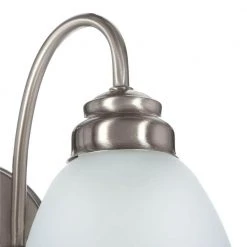 Hamilton 2-Light Brushed Nickel Vanity Light with Frosted Glass Shades by Hampton Bay -Hampton Bay Sales brushed nickel hampton bay vanity lighting efg1392a bn 4f 1000
