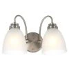 Hamilton 2-Light Brushed Nickel Vanity Light with Frosted Glass Shades by Hampton Bay