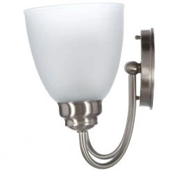 Hamilton 2-Light Brushed Nickel Vanity Light with Frosted Glass Shades by Hampton Bay -Hampton Bay Sales brushed nickel hampton bay vanity lighting efg1392a bn 66 1000