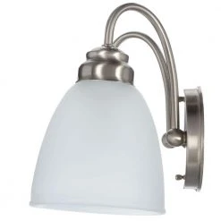 Hamilton 2-Light Brushed Nickel Vanity Light with Frosted Glass Shades by Hampton Bay -Hampton Bay Sales brushed nickel hampton bay vanity lighting efg1392a bn 77 1000
