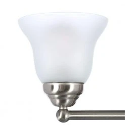 Ashhurst 3-Light Brushed Nickel Classic Traditional Bathroom Vanity Light with Frosted Glass Shades by Hampton Bay -Hampton Bay Sales brushed nickel hampton bay vanity lighting egm1393a 4 bn 77 1000