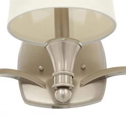 Towne 3-Light Brushed Nickel Vanity Light with White Fabric Shades by Hampton Bay -Hampton Bay Sales brushed nickel hampton bay vanity lighting ew1302sba 66 1000