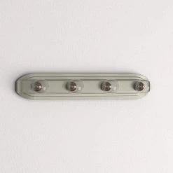 Raceway 24 in. 4-Light Brushed Nickel Retro Bathroom Vanity Light by Hampton Bay -Hampton Bay Sales brushed nickel hampton bay vanity lighting hb2051 35 1f 1000