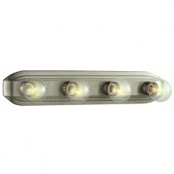 Raceway 24 in. 4-Light Brushed Nickel Retro Bathroom Vanity Light by Hampton Bay