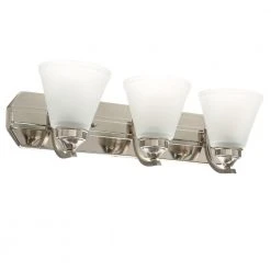 Tavish 24 in. 3-Light Brushed Nickel Classic Bathroom Vanity Light with Frosted Shades by Hampton Bay 14 Tavish 24 in. 3-Light Brushed Nickel Classic Bathroom Vanity Light with Frosted Shades by Hampton Bay -Hampton Bay Sales brushed nickel hampton bay vanity lighting hb2076 35 66 1000