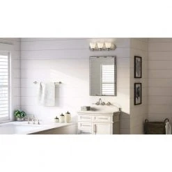 Tavish 24 in. 3-Light Brushed Nickel Classic Bathroom Vanity Light with Frosted Shades by Hampton Bay 15 Tavish 24 in. 3-Light Brushed Nickel Classic Bathroom Vanity Light with Frosted Shades by Hampton Bay -Hampton Bay Sales brushed nickel hampton bay vanity lighting hb2076 35 77 1000