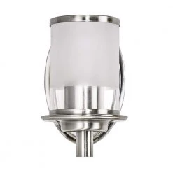 Truitt 5 in. 1-Light Brushed Nickel Transitional Wall Mount Sconce Light with Frosted and Clear Edge Glass Shade by Hampton Bay 17 Truitt 5 in. 1-Light Brushed Nickel Transitional Wall Mount Sconce Light with Frosted and Clear Edge Glass Shade by Hampton Bay -Hampton Bay Sales brushed nickel hampton bay vanity lighting hb2594 35 4f 1000