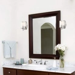 Truitt 5 in. 1-Light Brushed Nickel Transitional Wall Mount Sconce Light with Frosted and Clear Edge Glass Shade by Hampton Bay 12 Truitt 5 in. 1-Light Brushed Nickel Transitional Wall Mount Sconce Light with Frosted and Clear Edge Glass Shade by Hampton Bay -Hampton Bay Sales brushed nickel hampton bay vanity lighting hb2594 35 a0 1000