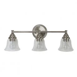 Marsden 23.5 in. 3-Light Brushed Nickel Vanity Light with Bathroom Hardware Kit by Hampton Bay