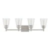 Wakefield 31 in. 4-Light Brushed Nickel Wall Mount Sconce Light with Clear Glass Shades by Hampton Bay