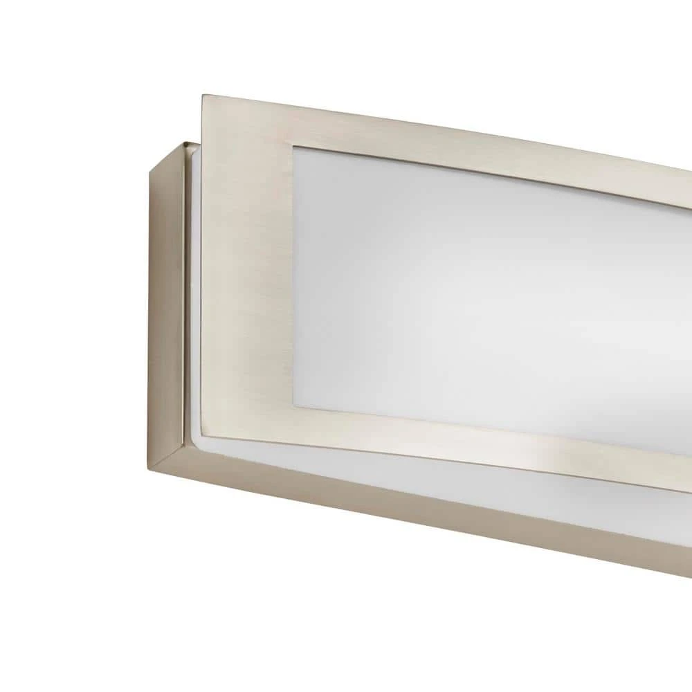 Woodbury 24.6 in. 1-Light Brushed Nickel Integrated LED Bathroom Vanity Light Bar with Frosted Acrylic Shade by Hampton Bay 5 Woodbury 24.6 in. 1-Light Brushed Nickel Integrated LED Bathroom Vanity Light Bar with Frosted Acrylic Shade by Hampton Bay - Image 5