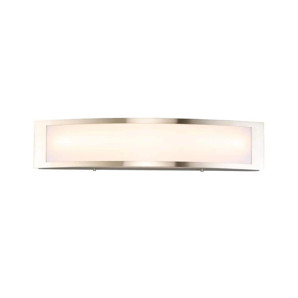 Woodbury 24.6 in. 1-Light Brushed Nickel Integrated LED Bathroom Vanity Light Bar with Frosted Acrylic Shade by Hampton Bay 7 Woodbury 24.6 in. 1-Light Brushed Nickel Integrated LED Bathroom Vanity Light Bar with Frosted Acrylic Shade by Hampton Bay - Image 7