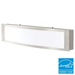 Woodbury 24.6 in. 1-Light Brushed Nickel Integrated LED Bathroom Vanity Light Bar with Frosted Acrylic Shade by Hampton Bay 25 Woodbury 24.6 in. 1-Light Brushed Nickel Integrated LED Bathroom Vanity Light Bar with Frosted Acrylic Shade by Hampton Bay -Hampton Bay Sales brushed nickel hampton bay vanity lighting iqp1301lx 07 bn d4 1000