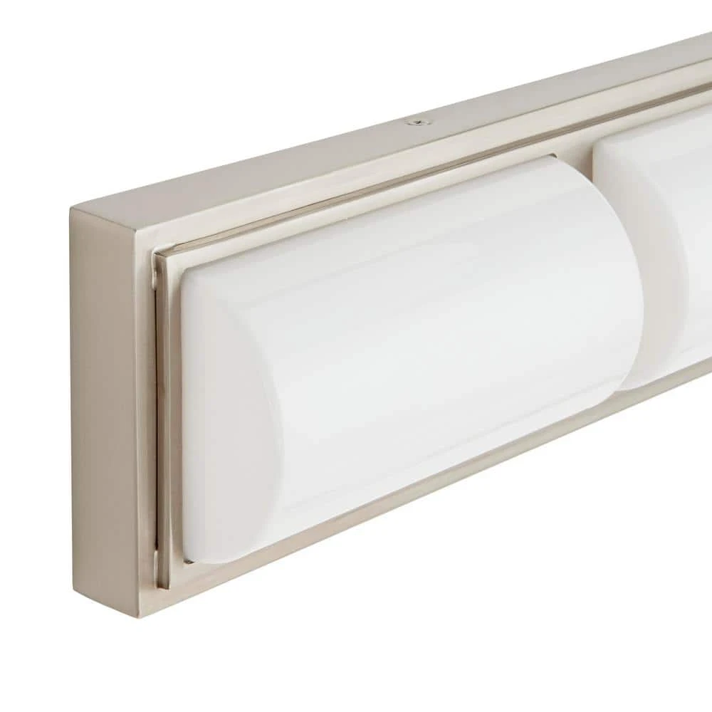 Bingham 24.02 in. 1-Light Brushed Nickel Integrated LED Bathroom Vanity Light Bar with Frosted Acrylic Shade by Hampton Bay 4 Bingham 24.02 in. 1-Light Brushed Nickel Integrated LED Bathroom Vanity Light Bar with Frosted Acrylic Shade by Hampton Bay - Image 4
