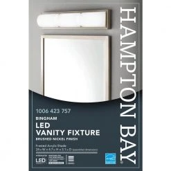 Bingham 24.02 in. 1-Light Brushed Nickel Integrated LED Bathroom Vanity Light Bar with Frosted Acrylic Shade by Hampton Bay 16 Bingham 24.02 in. 1-Light Brushed Nickel Integrated LED Bathroom Vanity Light Bar with Frosted Acrylic Shade by Hampton Bay -Hampton Bay Sales brushed nickel hampton bay vanity lighting kqs1303lx 02 4f 1000