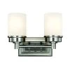 Cade 2-Light Brushed Nickel Bathroom Vanity Light Fixture with Frosted Glass Shades by Hampton Bay