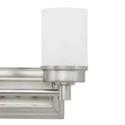 Cade 2-Light Brushed Nickel Bathroom Vanity Light Fixture with Frosted Glass Shades by Hampton Bay -Hampton Bay Sales brushed nickel hampton bay vanity lighting nb23307 76 1000