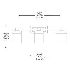 Cade 3-Light 20.25 in. Brushed Nickel Transitional Hardwired Bathroom Vanity Light with Frosted Glass Shades by Hampton Bay -Hampton Bay Sales brushed nickel hampton bay vanity lighting nb33307 77 1000