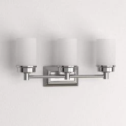 Cade 3-Light 20.25 in. Brushed Nickel Transitional Hardwired Bathroom Vanity Light with Frosted Glass Shades by Hampton Bay -Hampton Bay Sales brushed nickel hampton bay vanity lighting nb33307 a0 1000