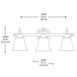 Olgelthorpe 3-Light Brushed Nickel Bathroom Vanity Light Fixture with Bell Shaped Frosted Glass Shades by Hampton Bay -Hampton Bay Sales brushed nickel hampton bay vanity lighting nb39302 77 1000