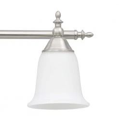Olgelthorpe 4-Light Brushed Nickel Bathroom Vanity Light Fixture with Bell Shaped Frosted Glass Shades by Hampton Bay -Hampton Bay Sales brushed nickel hampton bay vanity lighting nb49302 1d 1000