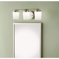 Jackson Park 22 in. 3-Light Brushed Nickel Integrated LED Bathroom Vanity Light Bar with Frosted Glass by Hampton Bay -Hampton Bay Sales brushed nickel hampton bay vanity lighting sma030ektdg18d 1f 1000