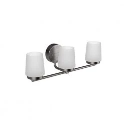 Jackson Park 22 in. 3-Light Brushed Nickel Integrated LED Bathroom Vanity Light Bar with Frosted Glass by Hampton Bay -Hampton Bay Sales brushed nickel hampton bay vanity lighting sma030ektdg18d c3 1000