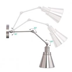 1-Light Brushed Nickel Plug-In/Hardwired Swing Arm Wall Lamp with 6 ft. Fabric Cord by Hampton Bay -Hampton Bay Sales brushed nickel hampton bay wall lamps ew11475sba a 44 1000
